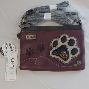 Chala puppy paw print leather purse